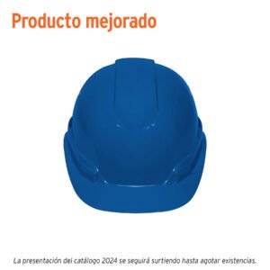 Casco de seguridad ventilado, ajuste de matraca, azul
