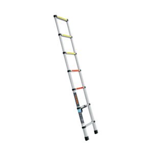 Escalera telescópica, 7 peldaños, tipo II, capacidad 102kg