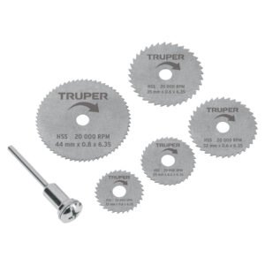 Kit de minidiscos sierra p/herramienta rotativa,5 pzs,TRUPER