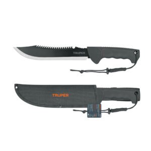 Machete doble filo 10', cacha inyectada, con funda, TRUPER