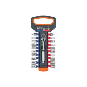 Juego de dados mm y std con matraca, cuadro 1/4', Truper