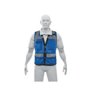 Chaleco seguridad reforzado azul con bolsas, M, Expert