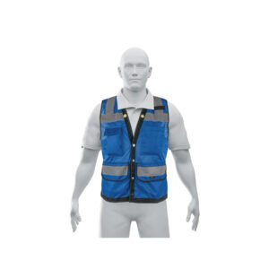 Chaleco seguridad reforzado azul con bolsas, L, Expert