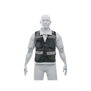 Chaleco seguridad reforzado negro con bolsas, M, Expert