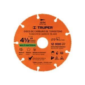Disco 4-1/2' multimaterial de carburo de tungsteno, Truper