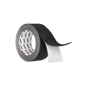 Rollo de 5 m de cinta antiderrapante negra 50mm con abrasivo