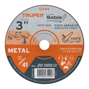 Disco Tipo 41 de 3' x 1 mm corte fino de metal, Sable