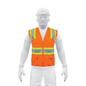 Chaleco de seguridad naranja max visibilidad y 6 bolsas