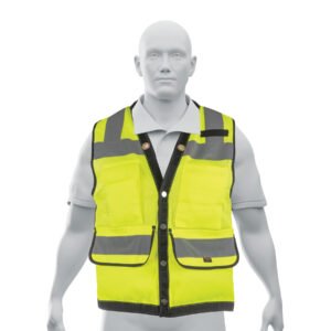 Chaleco seguridad reforzado verde con bolsas, G, Expert