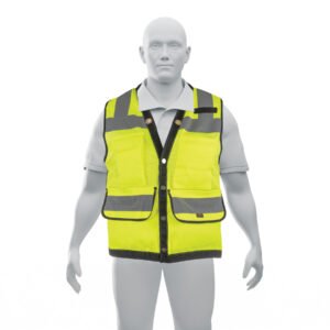 Chaleco seguridad reforzado verde con bolsas, XG, Expert