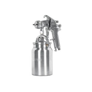 Pistola p/pintar succión HVHP vaso alum, 1.8mm, 3 vál Truper