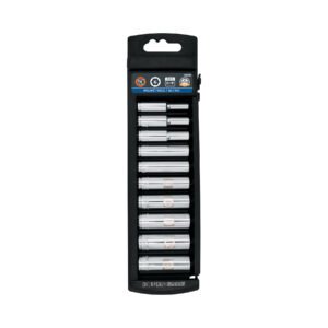 Juego de 10 dados largos cuadro 1/4' mm, Truper