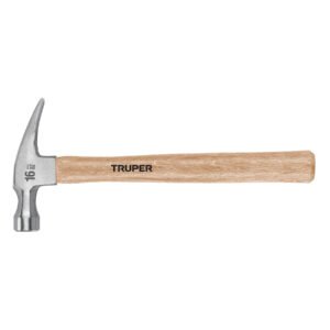 Martillo pulido, 16 oz, uña recta, mango madera, TRUPER