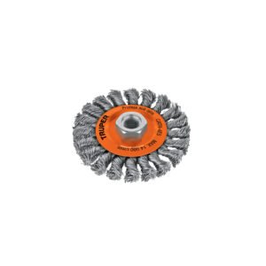 Carda circular 4' alambre trenzado, eje 5/8'-11, Truper