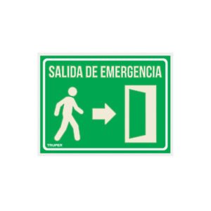 Letrero de señalización 'SALIDA DE EMERGENCIA', 21 x 28 cm
