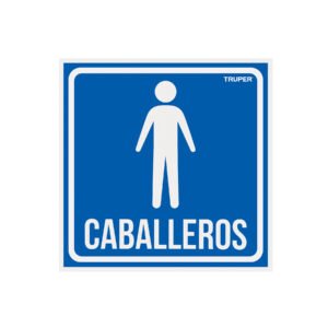 Letrero de señalización 'CABALLEROS', 19 x 19 cm, Truper