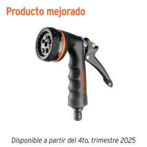 Pistola para riego de 8 funciones metálica con recubrimiento