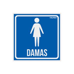 Letrero de señalización 'DAMAS', 19 x 19 cm, Truper