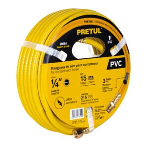 Manguera para compresor, de PVC, 15m x 1/4', Pretul