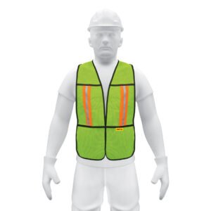 Chaleco de seguridad con cintas reflejantes, verde, Pretul