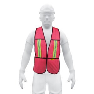 Chaleco de seguridad con cintas reflejantes, rojo, Pretul