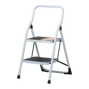 Escalera tubular, plegable, 2 peldaños, Pretul