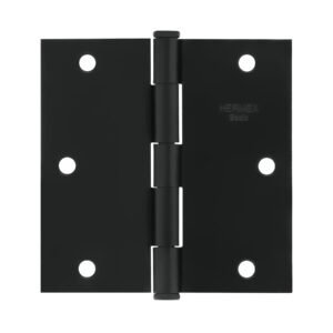 Bisagra cuadrada 3-1/2', negro mate, cabeza plana, BASIC