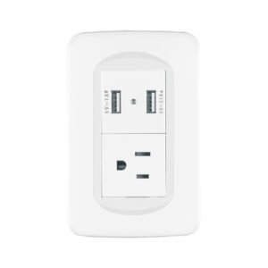 Placa armada 1contacto y 2 puertos USB 1.5 módulos, Toledo