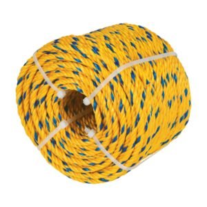 Kilo de cuerda amarilla de polipropileno 4 mm, rollo 1kg