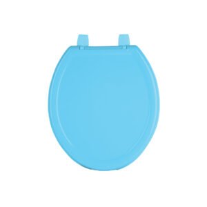 Asiento redondo ligero con tapa para WC, azul, FOSET BASIC