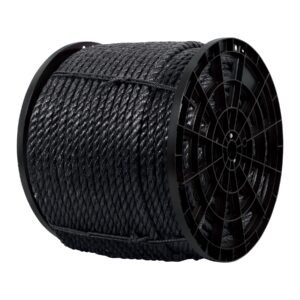 Kilo de cuerda negra de polipropileno 19 mm, carrete 30kg