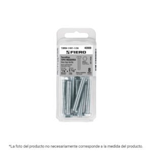 Blíster con 4 tornillos 3/8' x 2' tipo máquina, Fiero
