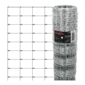 Rollo malla borreguera, 1m x 50m acero galvanizado, 23kg
