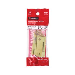 Bolsa con 2 bisagras rectangulares 2', acero latonado