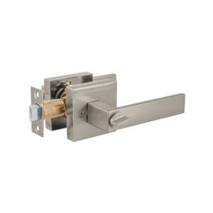 Cerradura manija Módena p/baño, níquel satin, HERMEX
