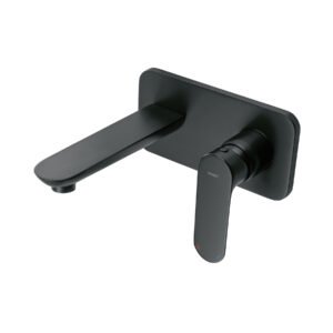 Monomando a pared para lavabo, negro, FOSET RIVIERA
