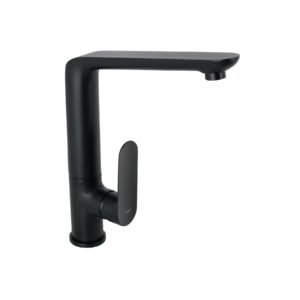 Monomando cuello alto para fregadero, negro, FOSET RIVIERA