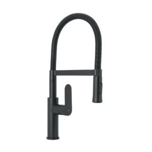 Monomando nariz flexible para fregadero, negro,FOSET RIVIERA