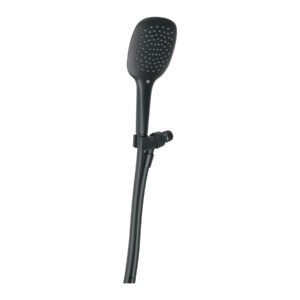 Regadera de teléfono con soporte, negro, FOSET RIVIERA