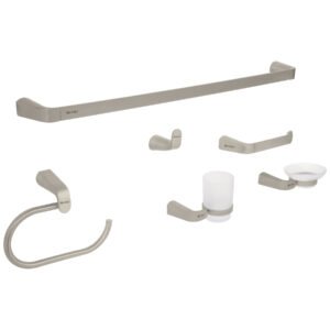 Juego de 6 accesorios para baño acabado satín, Riviera