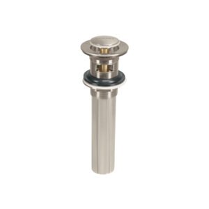 Contra p/lavabo con rebosadero, sistema push, satín, 1-1/4'