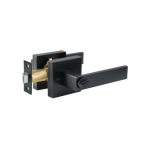Cerradura manija 'Módena' p/baño, negro, cil latón