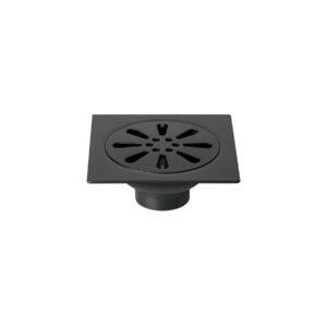 Resumidero cuadrado 4'x 4', acero inoxidable, negro, gota