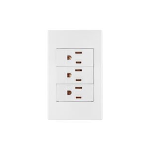 Placa armada 3 contactos, 1 módulo, Española, blanco