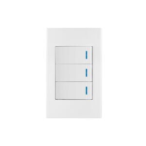 Placa armada 3 interruptores, 1 módulo, Española, blanco
