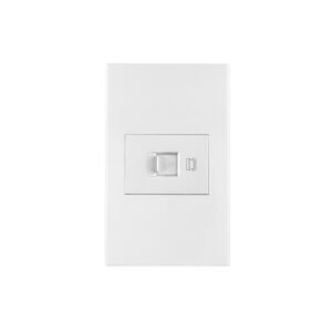 Placa armada 1 toma para teléfono, 1.5 mod, Española, blanco