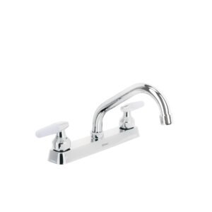 Mezcladora 8' fregadero cromo, cuello corto, cono, BASIC