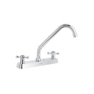 Mezcladora 8' fregadero cromo, cuello largo, cruceta, BASIC