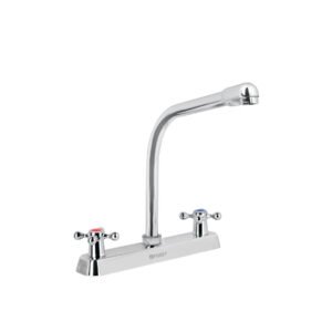 Mezcladora 8' fregadero cromo, cuello cobra, cruceta, BASIC