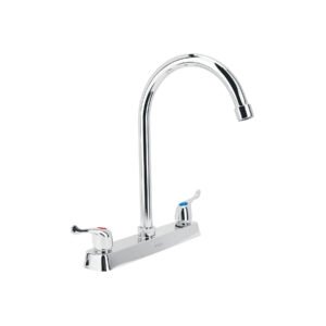 Mezcladora 8' fregadero cromo, cuello curvo, palanca, BASIC
